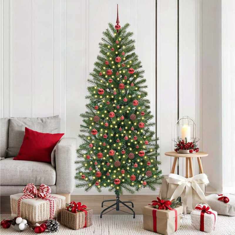 Chargez l'image dans la visionneuse de la galerie, Vidaxl kunstkerstboom met 300 led met standaard groen 180 cm pe en pvc