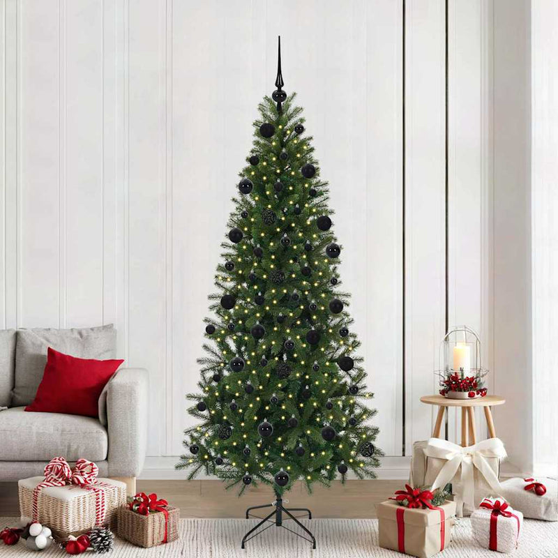 Afbeelding laden in galerijviewer, Vidaxl kunstkerstboom met 300 led met standaard groen 210 cm pe en pvc