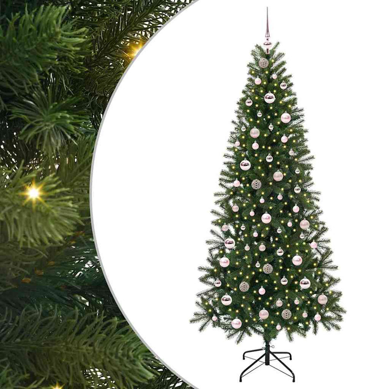 Afbeelding laden in galerijviewer, Vidaxl kunstkerstboom met 300 led met standaard groen 210 cm pe en pvc