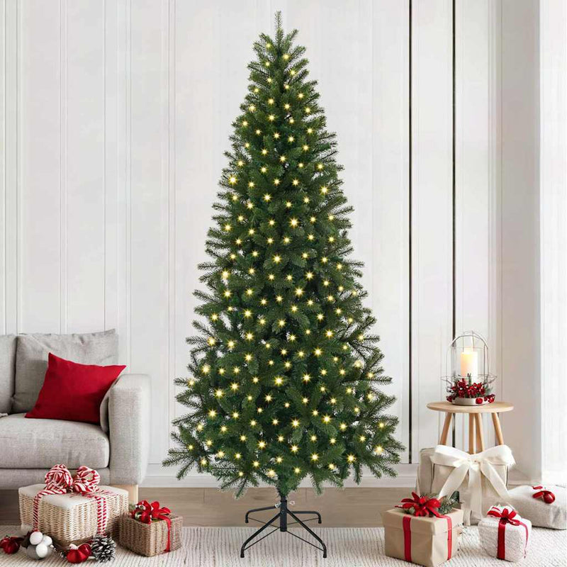 Afbeelding laden in galerijviewer, Vidaxl kunstkerstboom met 300 led met standaard groen 240 cm pe en pvc