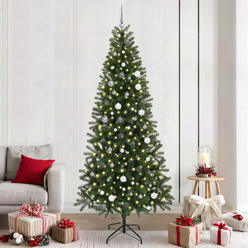 Chargez l'image dans la visionneuse de la galerie, Vidaxl kunstkerstboom met 300 led met standaard groen 240 cm pe en pvc