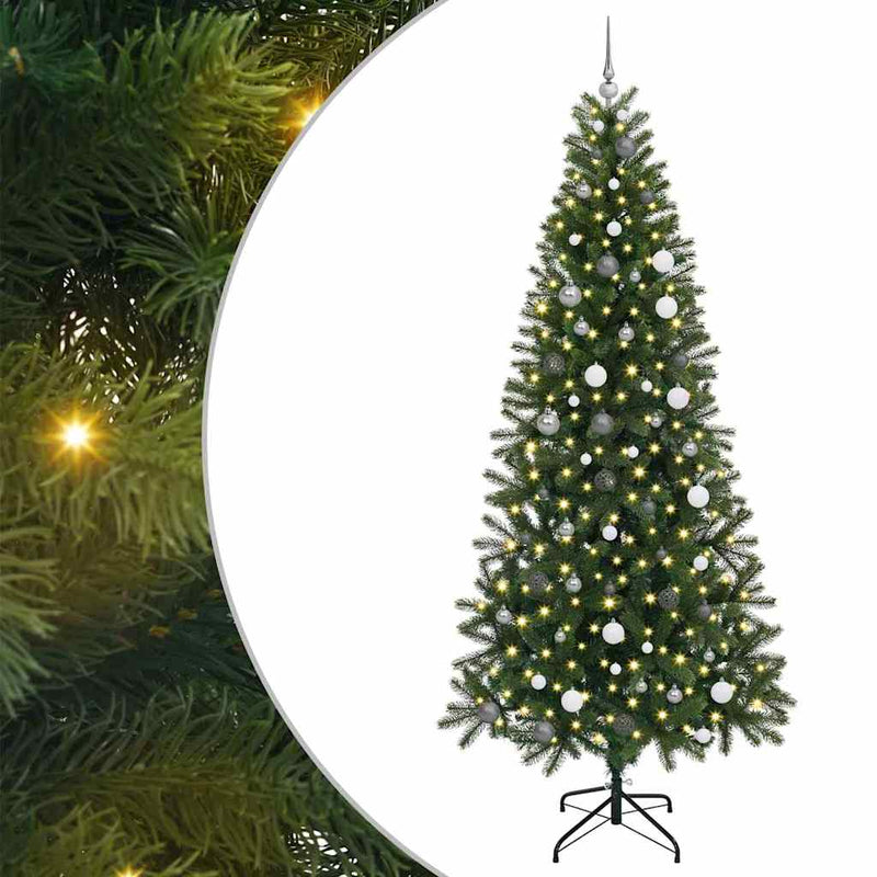 Chargez l'image dans la visionneuse de la galerie, Vidaxl kunstkerstboom met 300 led met standaard groen 240 cm pe en pvc