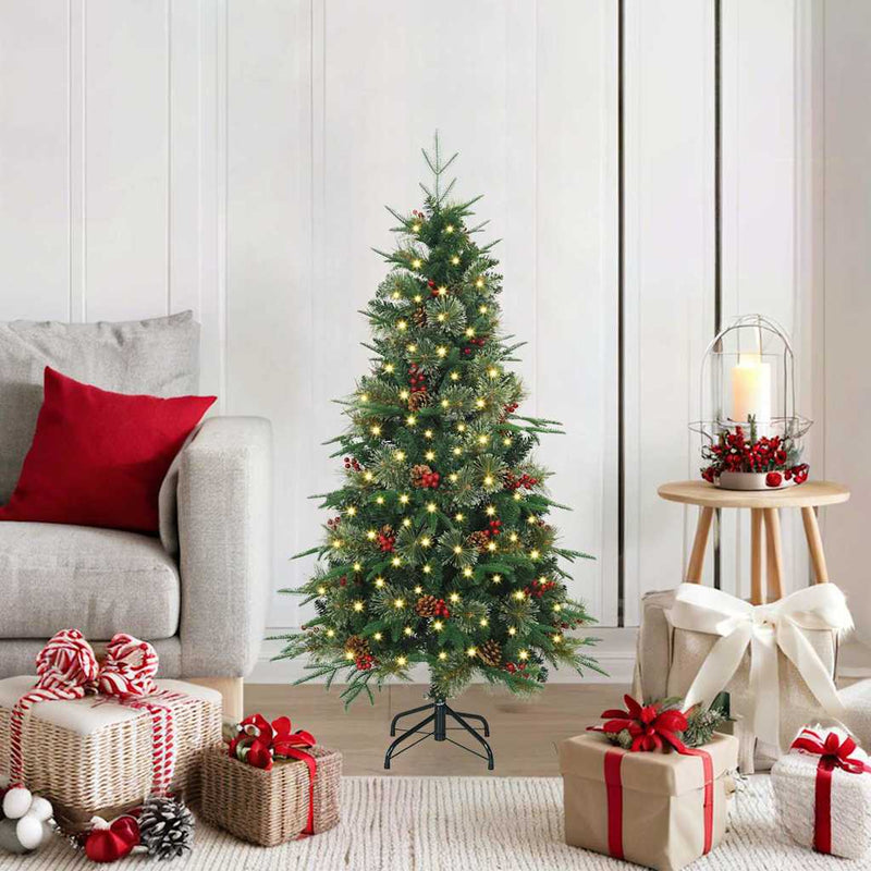 Afbeelding laden in galerijviewer, Vidaxl kunstmatige inklapbare kerstboom groen 120 cm pe en pvc