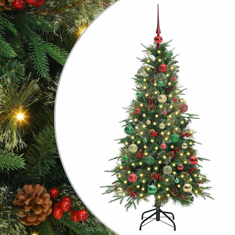 Afbeelding laden in galerijviewer, Vidaxl kunstmatige inklapbare kerstboom groen 150 cm pe en pvc
