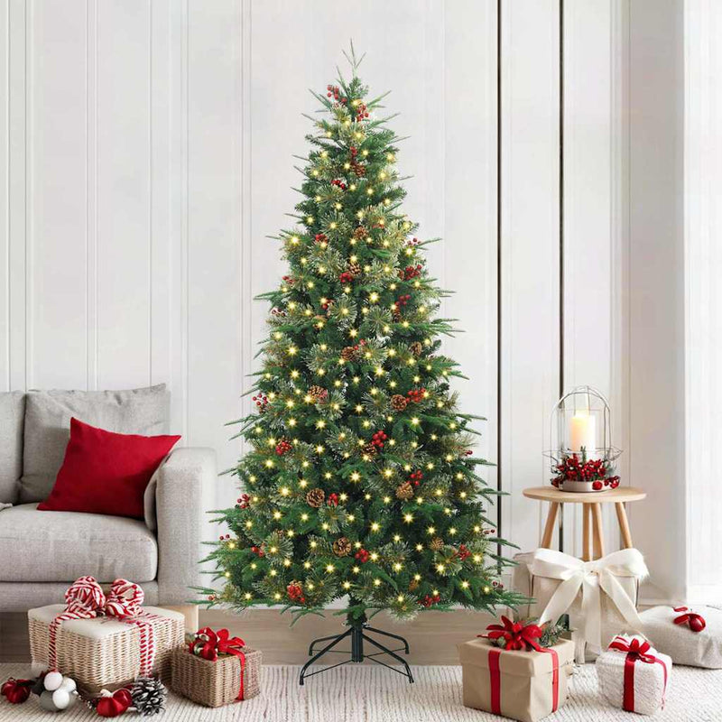 Afbeelding laden in galerijviewer, Vidaxl kunstmatige inklapbare kerstboom groen 210 cm pe en pvc