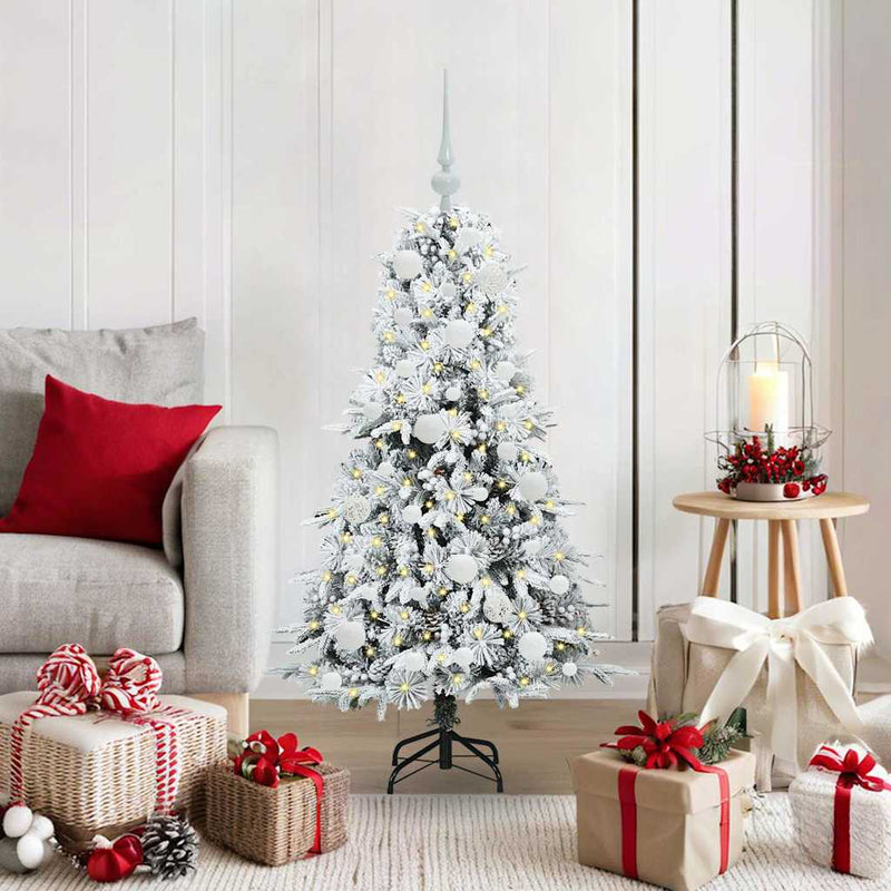 Afbeelding laden in galerijviewer, Vidaxl kunstmatige inklapbare kerstboom wit 120 cm pe en pvc
