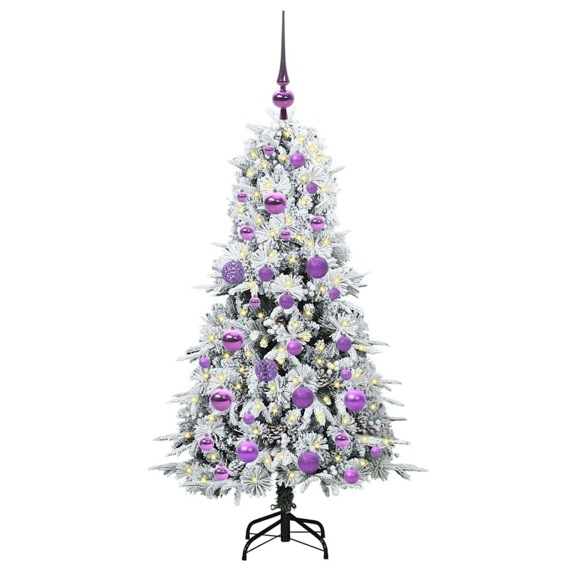 Afbeelding laden in galerijviewer, Vidaxl kunstmatige inklapbare kerstboom wit 120 cm pe en pvc
