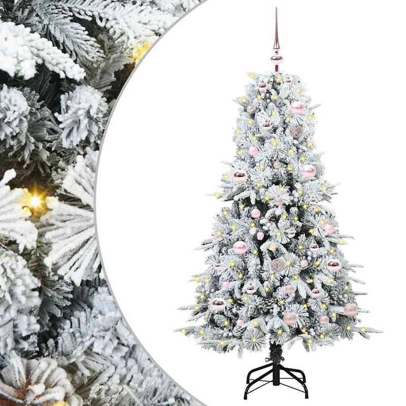 Afbeelding laden in galerijviewer, Vidaxl kunstmatige inklapbare kerstboom wit 150 cm pe en pvc