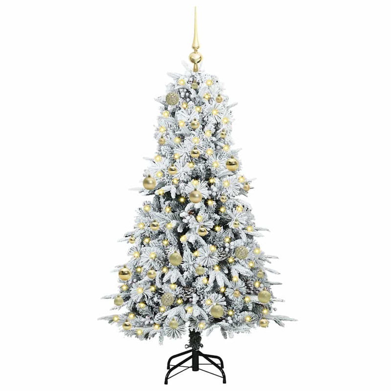 Afbeelding laden in galerijviewer, Vidaxl kunstmatige inklapbare kerstboom wit 150 cm pe en pvc