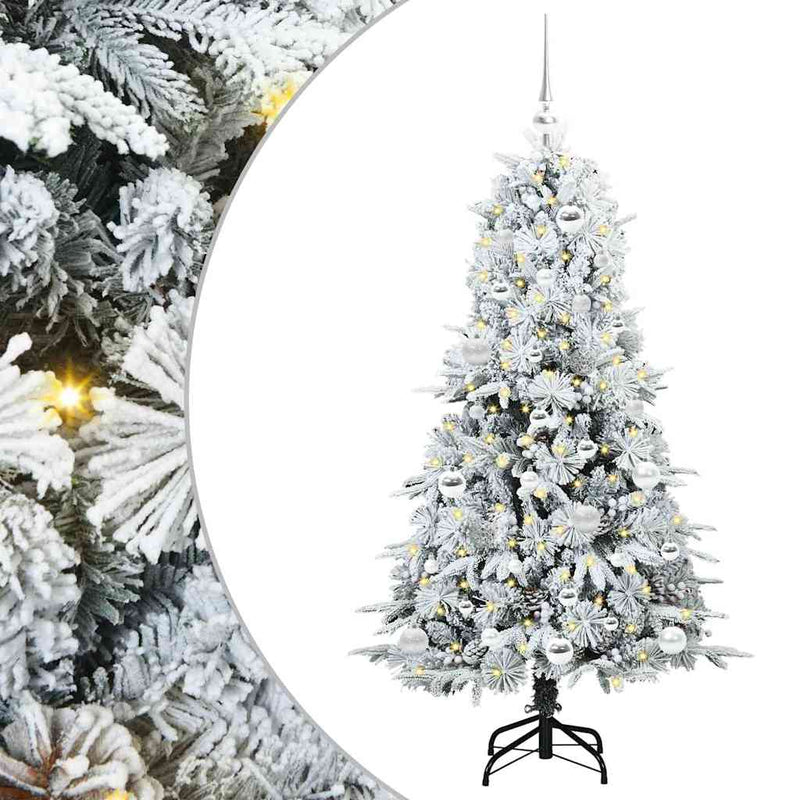 Afbeelding laden in galerijviewer, Vidaxl kunstmatige inklapbare kerstboom wit 150 cm pe en pvc