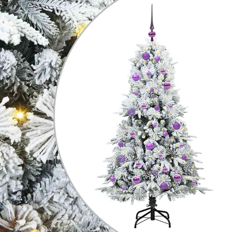 Afbeelding laden in galerijviewer, Vidaxl kunstmatige inklapbare kerstboom wit 150 cm pe en pvc