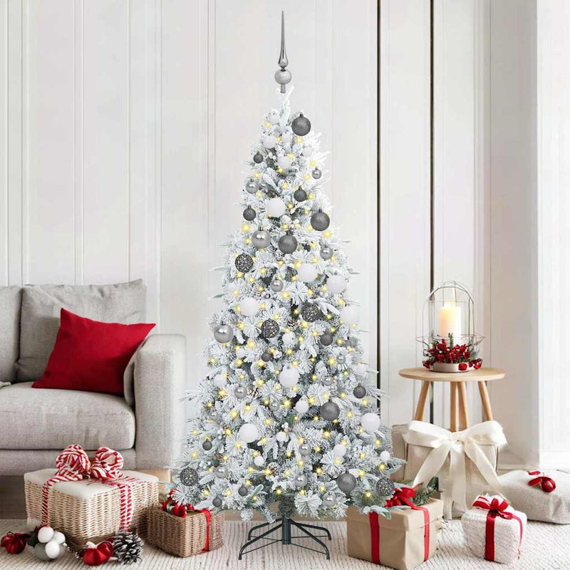 Chargez l'image dans la visionneuse de la galerie, Vidaxl kunstmatige inklapbare kerstboom wit 180 cm pe en pvc