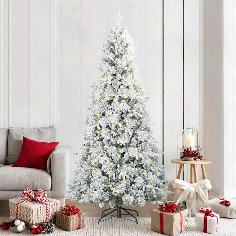 Afbeelding laden in galerijviewer, Vidaxl kunstmatige inklapbare kerstboom wit 210 cm pe en pvc