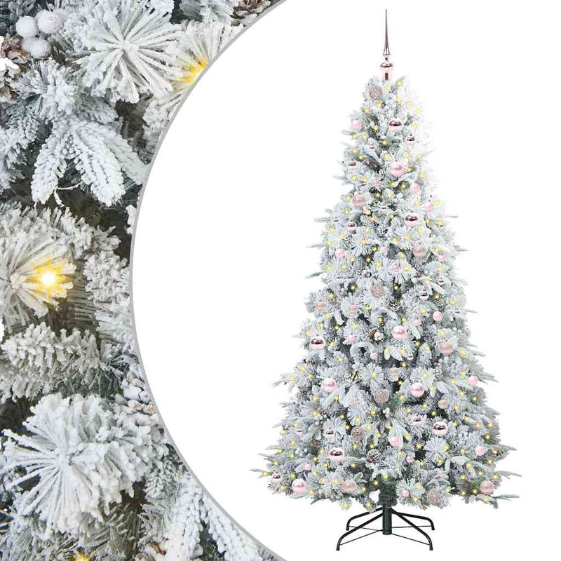 Chargez l'image dans la visionneuse de la galerie, Vidaxl kunstmatige inklapbare kerstboom wit 210 cm pe en pvc