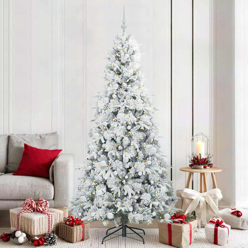 Afbeelding laden in galerijviewer, Vidaxl kunstmatige inklapbare kerstboom wit 210 cm pe en pvc