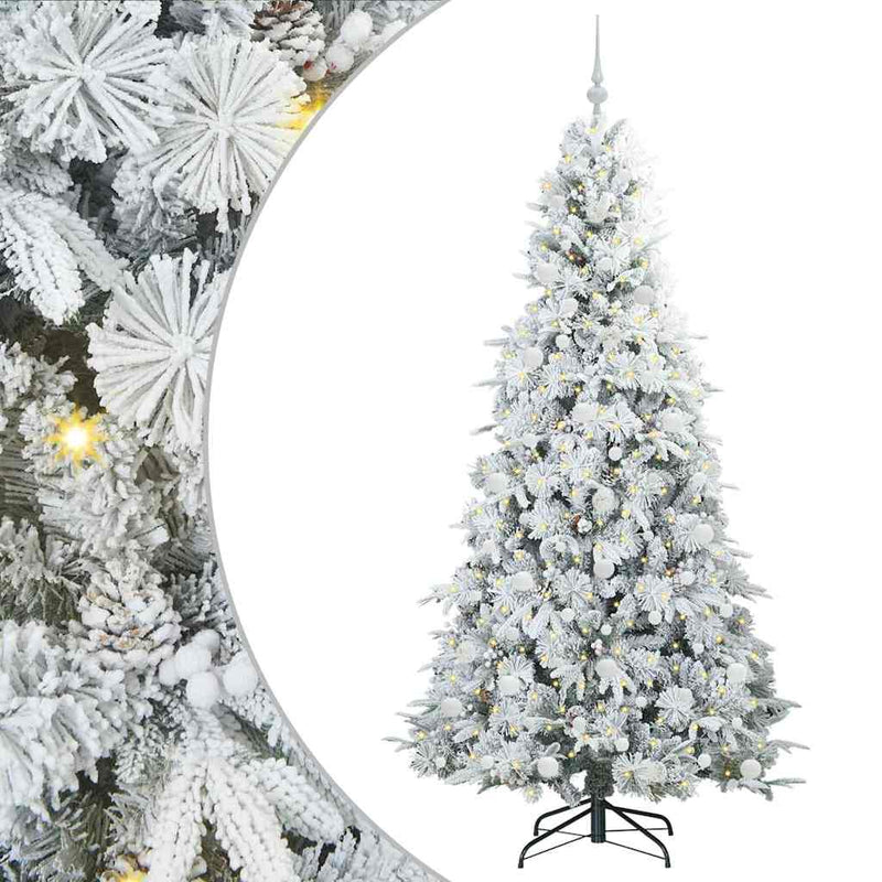 Afbeelding laden in galerijviewer, Vidaxl kunstmatige inklapbare kerstboom wit 210 cm pe en pvc