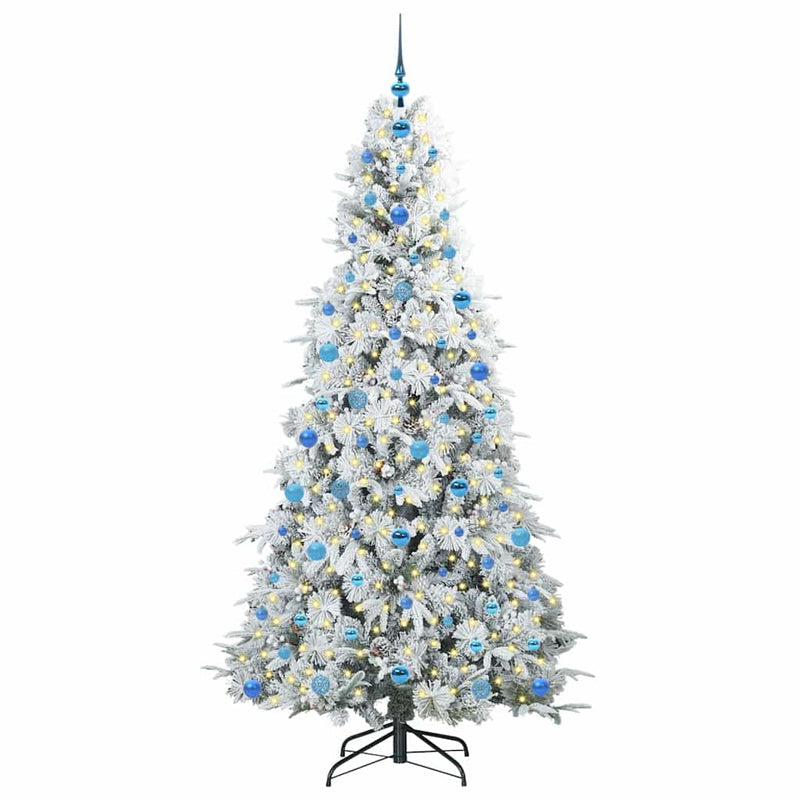 Afbeelding laden in galerijviewer, Vidaxl kunstmatige inklapbare kerstboom wit 210 cm pe en pvc