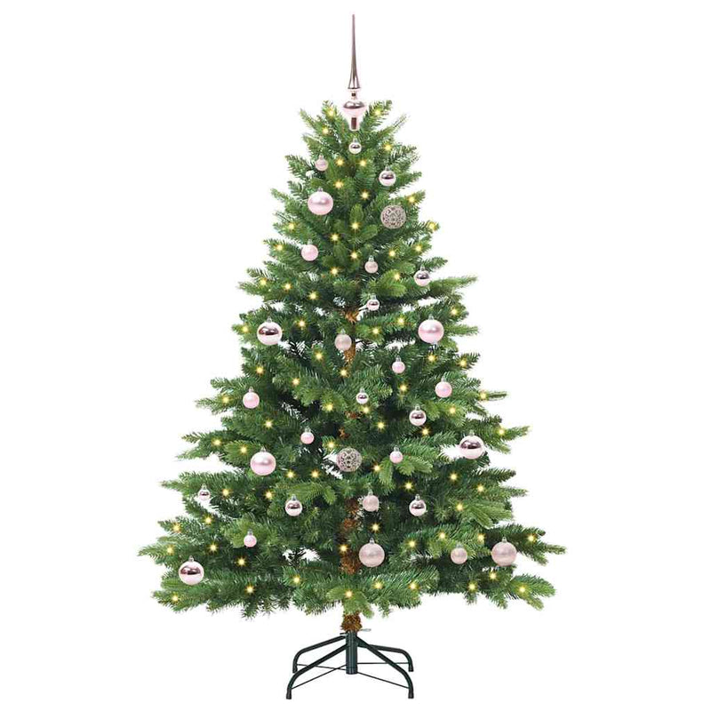 Afbeelding laden in galerijviewer, Vidaxl kunstkerstboom met 150 led met standaard groen 150 cm pe en pvc