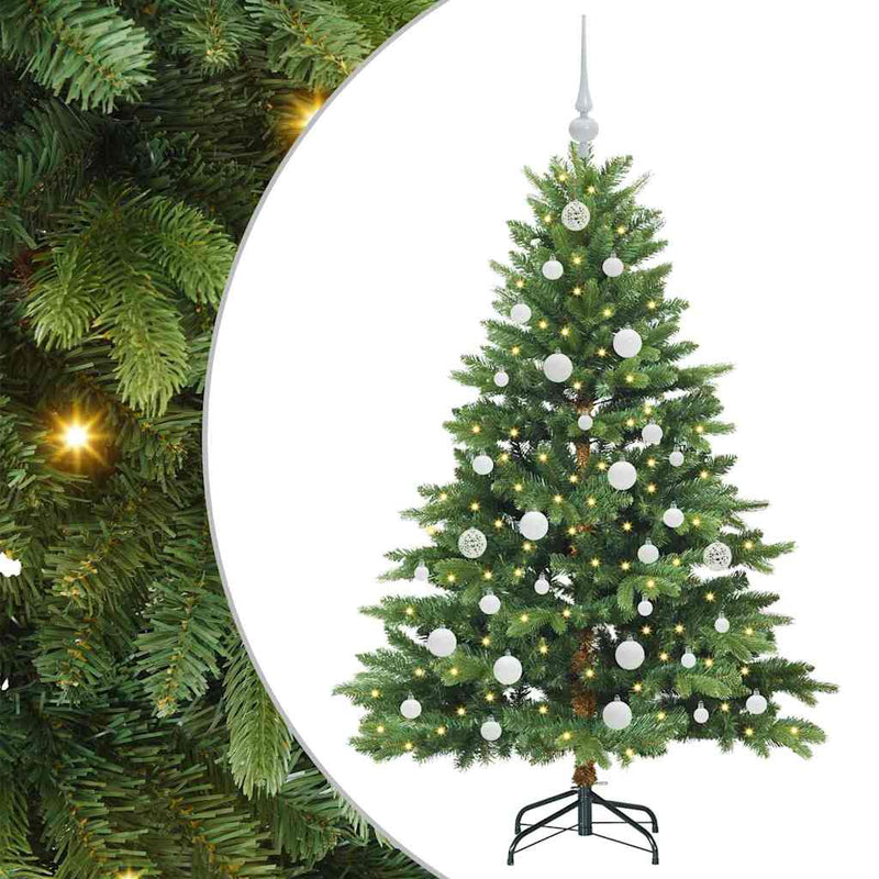 Afbeelding laden in galerijviewer, Vidaxl kunstkerstboom met 150 led met standaard groen 150 cm pe en pvc