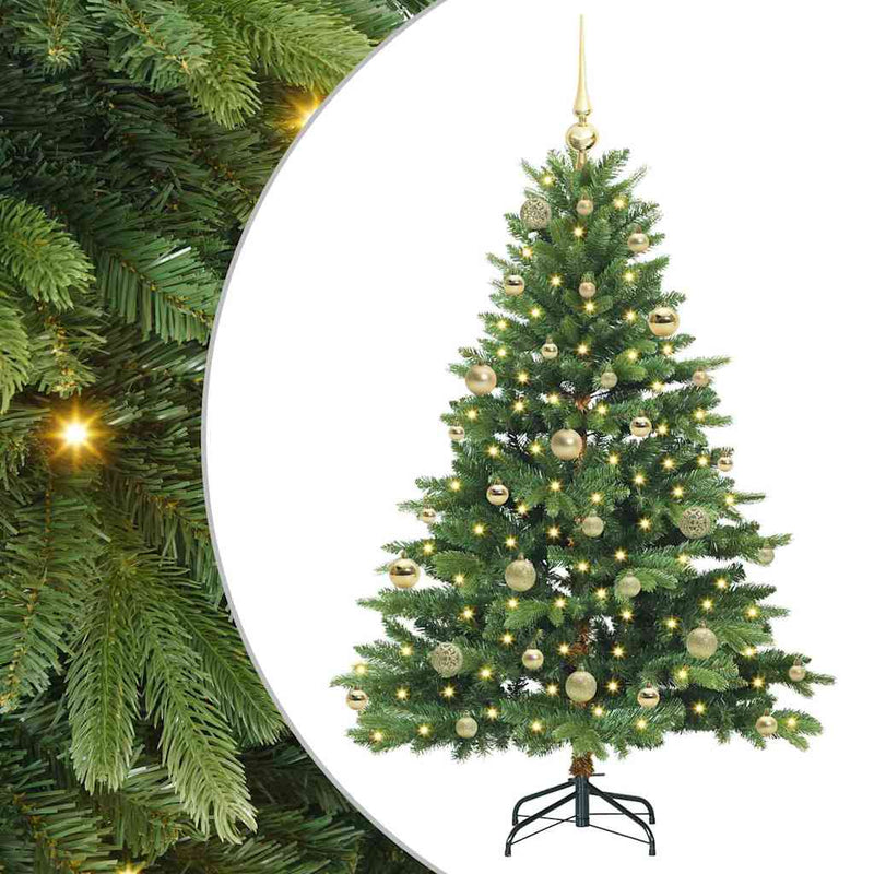 Afbeelding laden in galerijviewer, Vidaxl kunstkerstboom met 150 led met standaard groen 150 cm pe en pvc