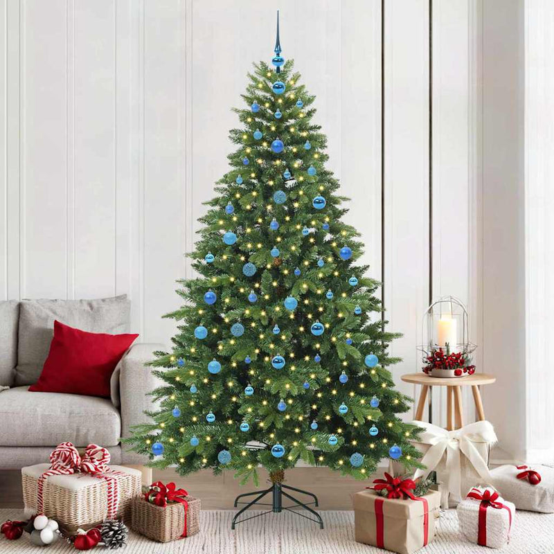 ギャラリービューアに画像をロードする, Vidaxl kunstkerstboom met 300 led met standaard groen 210 cm pe en pvc