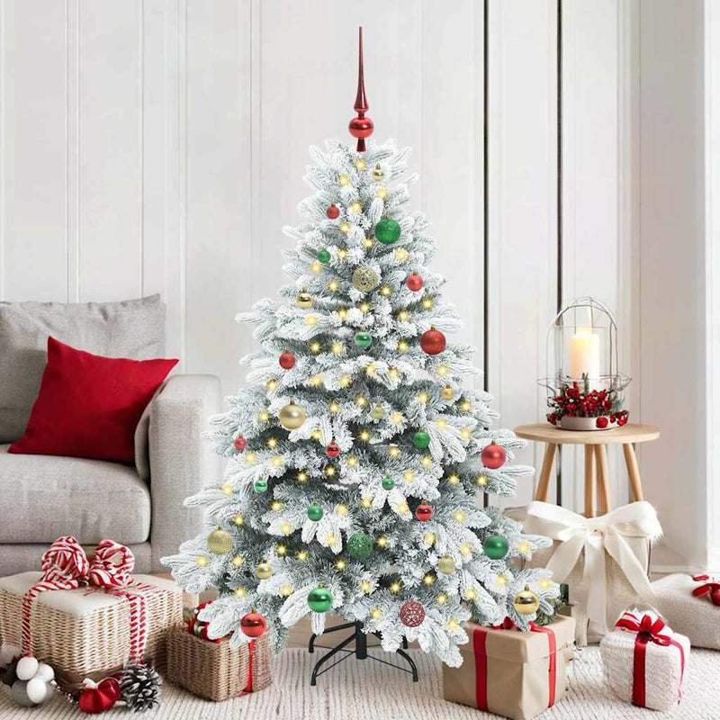 Afbeelding laden in galerijviewer, Vidaxl kunstkerstboom met 150 led met standaard wit 150 cm pe en pvc