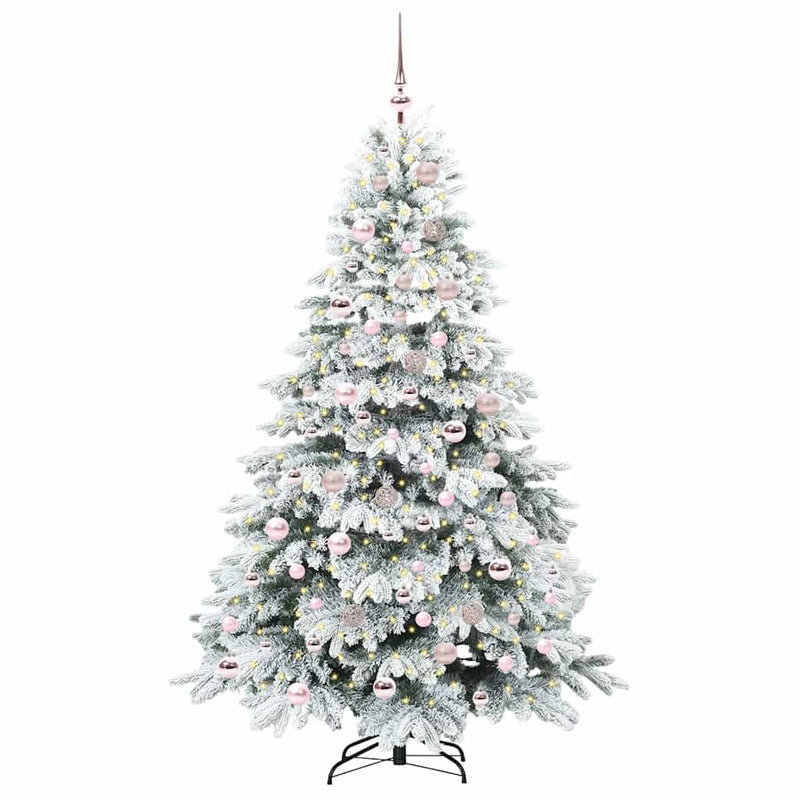 Afbeelding laden in galerijviewer, Vidaxl kunstkerstboom met 300 led met standaard wit 180 cm pe en pvc