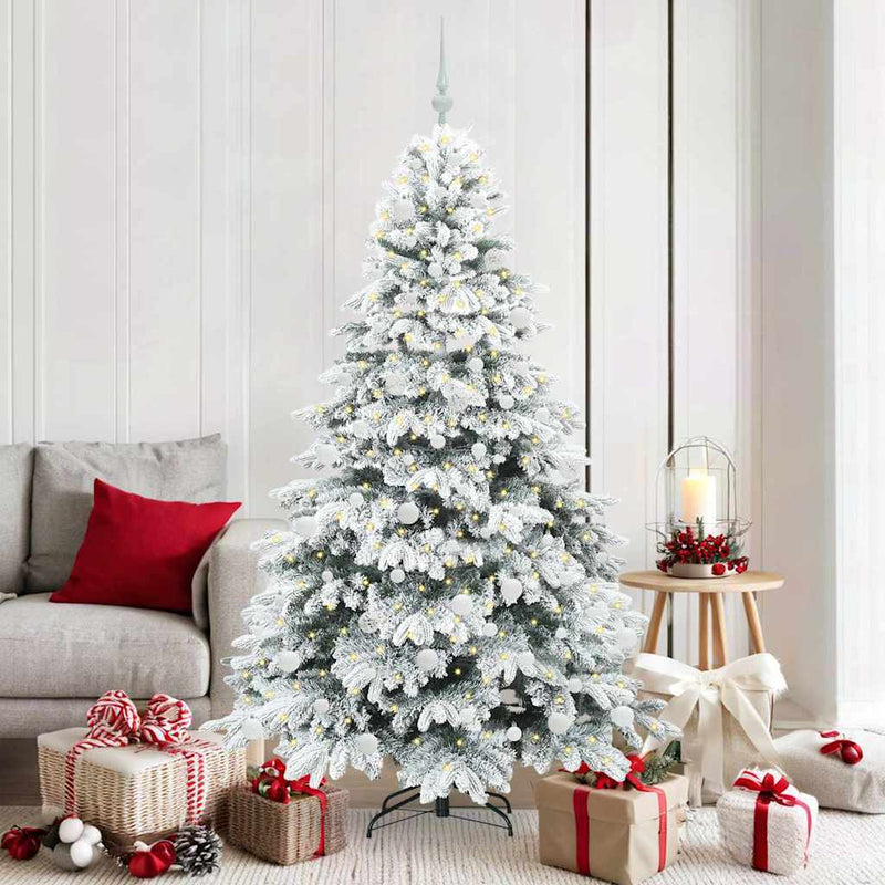 Afbeelding laden in galerijviewer, Vidaxl kunstkerstboom met 300 led met standaard wit 180 cm pe en pvc