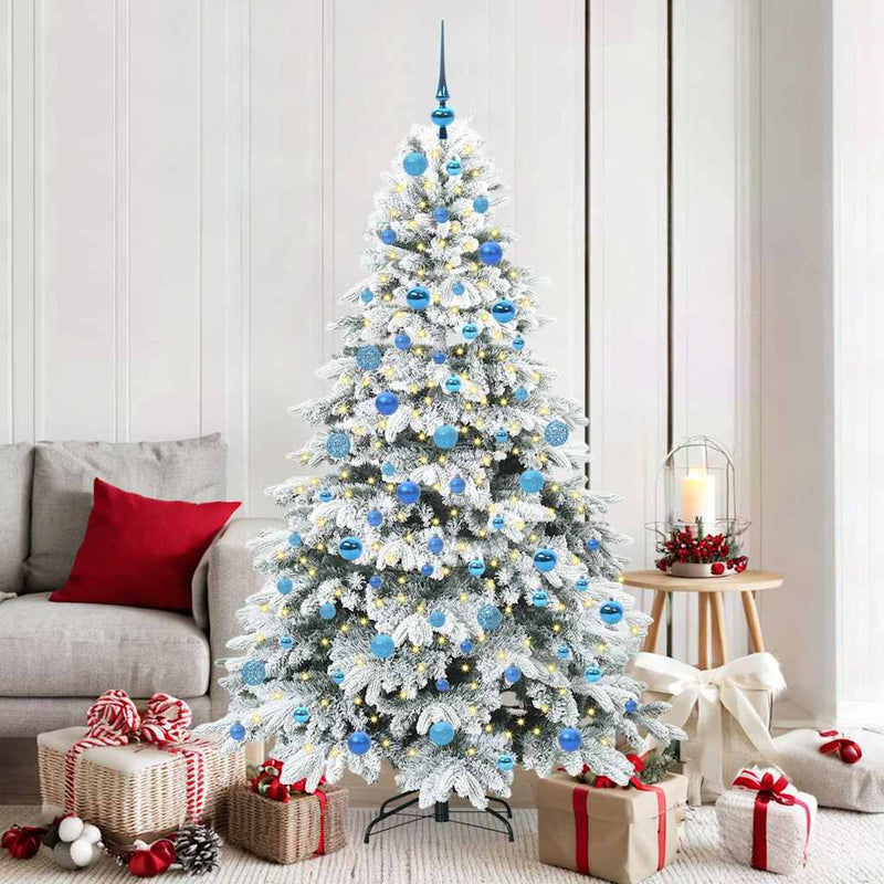 Afbeelding laden in galerijviewer, Vidaxl kunstkerstboom met 300 led met standaard wit 180 cm pe en pvc