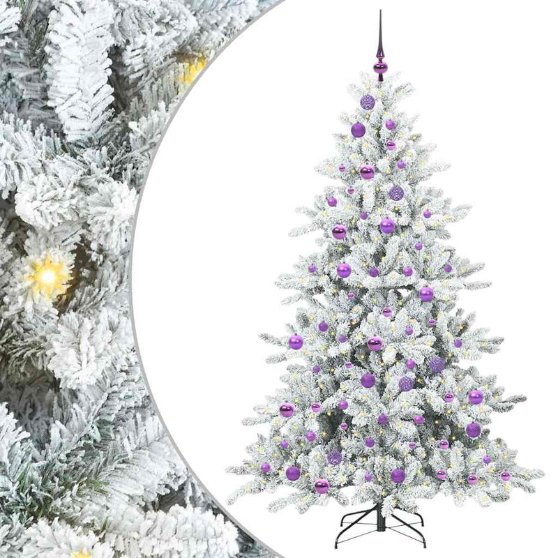 Chargez l'image dans la visionneuse de la galerie, Vidaxl kunstmatige inklapbare kerstboom wit 180 cm pvc en staal