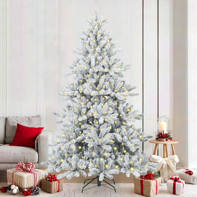 Afbeelding laden in galerijviewer, Vidaxl kunstmatige inklapbare kerstboom wit 210 cm pvc en staal