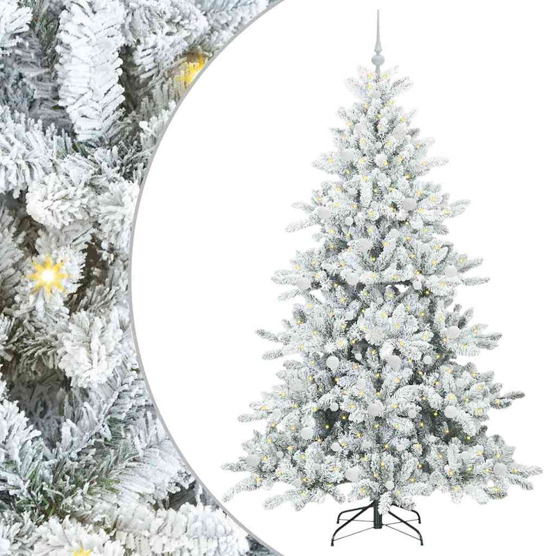 Chargez l'image dans la visionneuse de la galerie, Vidaxl kunstmatige inklapbare kerstboom wit 210 cm pvc en staal