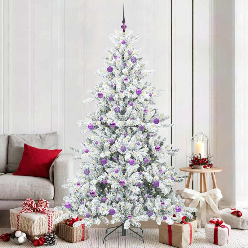 ギャラリービューアに画像をロードする, Vidaxl kunstmatige inklapbare kerstboom wit 210 cm pvc en staal