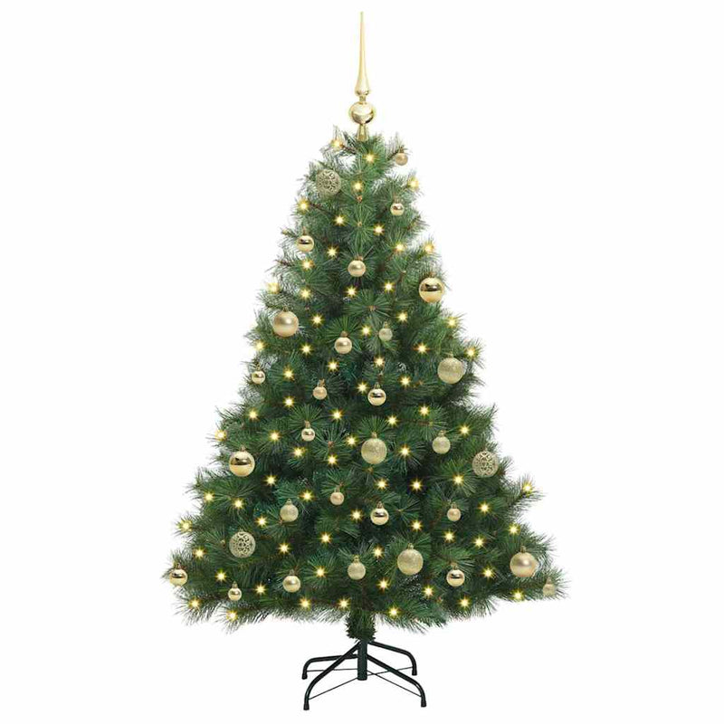 Chargez l'image dans la visionneuse de la galerie, Vidaxl kunstkerstboom met 150 led met standaard groen 120 cm pe en pvc