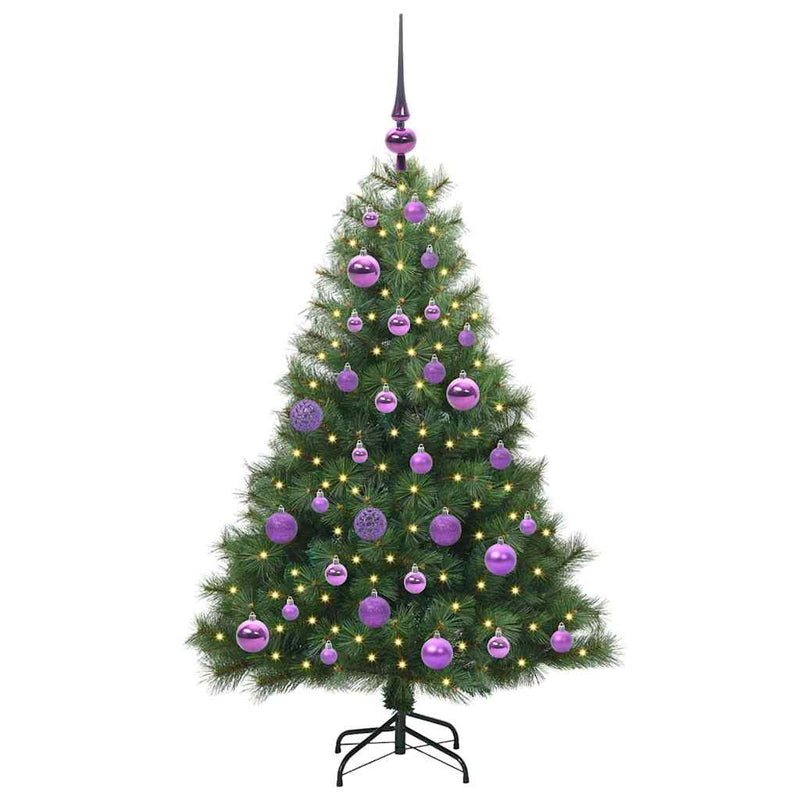 Chargez l'image dans la visionneuse de la galerie, Vidaxl kunstkerstboom met 150 led met standaard groen 120 cm pe en pvc