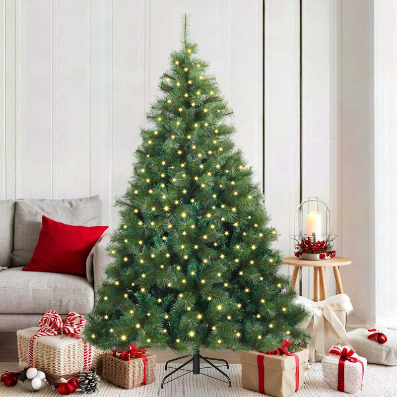 Chargez l'image dans la visionneuse de la galerie, Vidaxl kunstkerstboom met 300 led met standaard groen 180 cm pe en pvc