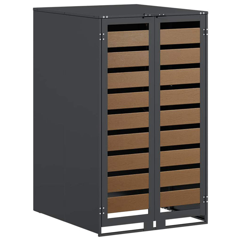 Chargez l'image dans la visionneuse de la galerie, Vidaxl afvalcontaineropslag met gasliftdeksel voor 240l container