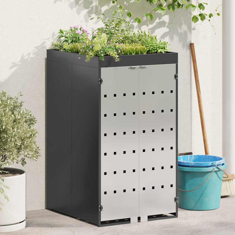 Chargez l'image dans la visionneuse de la galerie, Vidaxl afvalcontaineropslag met plantenbakdak voor 240l container