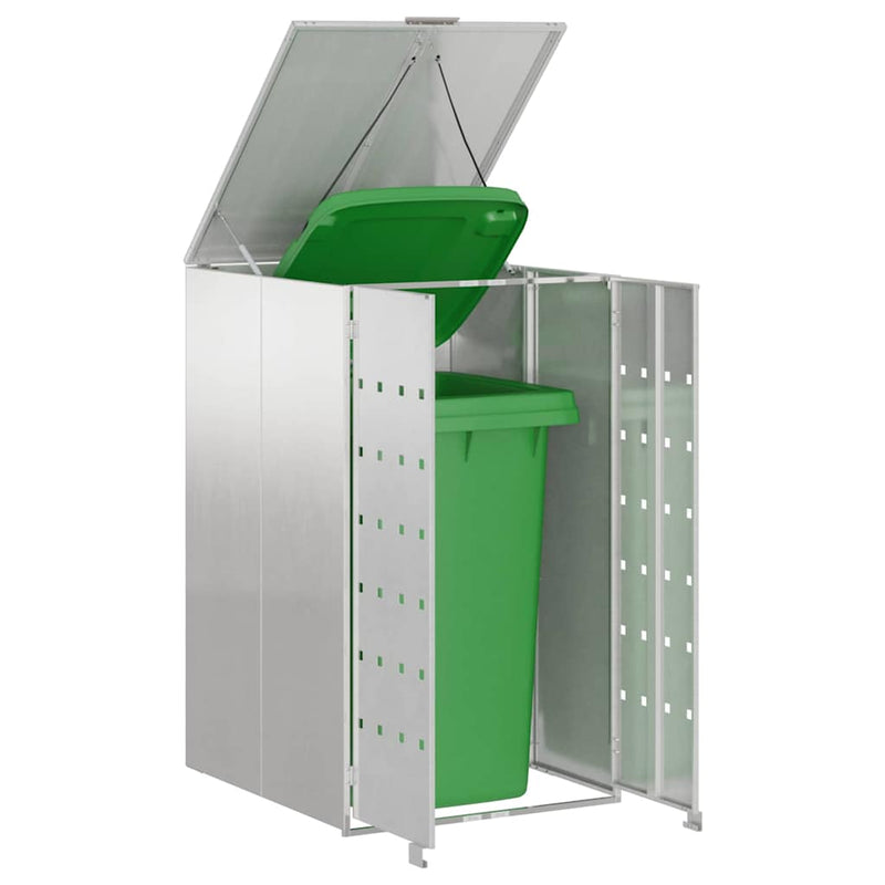 Chargez l'image dans la visionneuse de la galerie, Vidaxl afvalcontaineropslag met gasliftdeksel voor 240l container