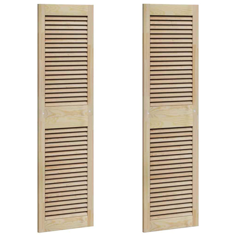 Chargez l'image dans la visionneuse de la galerie, Vidaxl kastdeur 2 pcs naturel 39,5 x 2,1 x 140,5 cm massief grenenhout