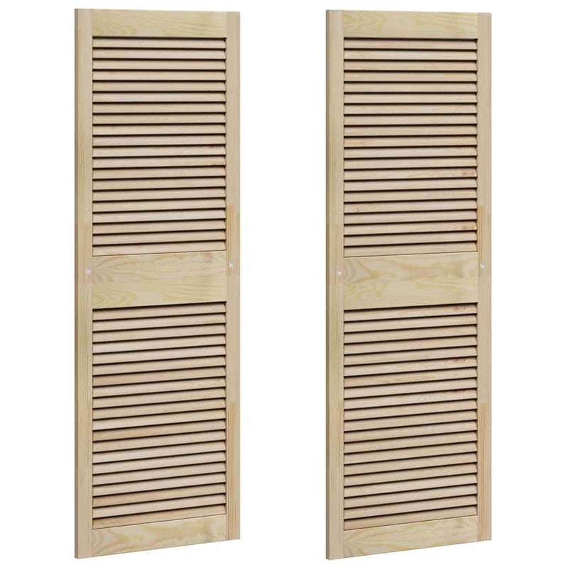 Chargez l'image dans la visionneuse de la galerie, Vidaxl kastdeur 2 pcs naturel 49,5 x 2,1 x 140,5 cm massief grenenhout