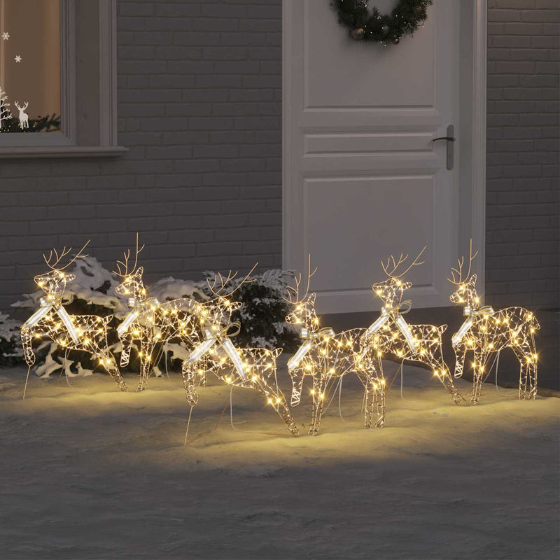 ギャラリービューアに画像をロードする, Vidaxl led rendieren met 180 led 6 pcs goud pet