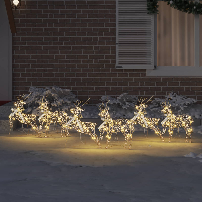 ギャラリービューアに画像をロードする, Vidaxl led rendieren met 180 led 6 pcs goud pet