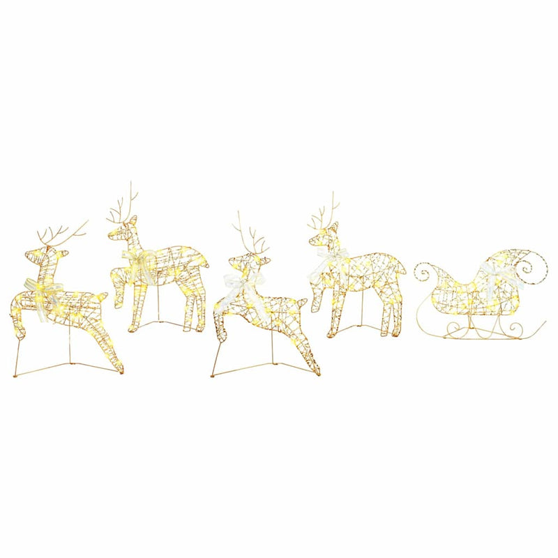 ギャラリービューアに画像をロードする, Vidaxl led rendieren met 40 led 5 pcs goud pet