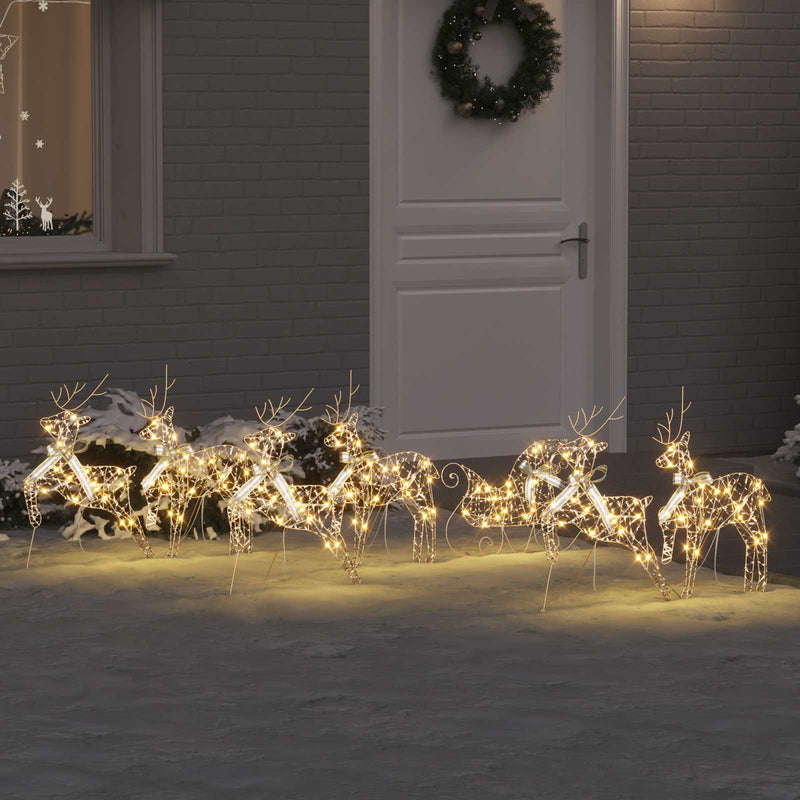 ギャラリービューアに画像をロードする, Vidaxl led rendieren met 40 led 7 pcs goud pet