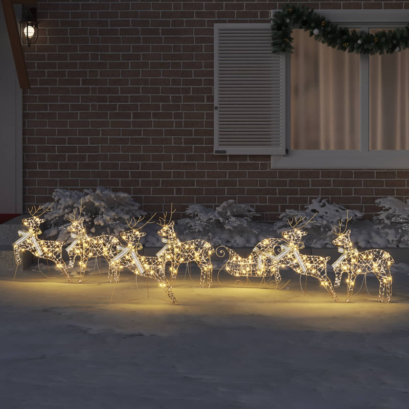 ギャラリービューアに画像をロードする, Vidaxl led rendieren met 40 led 7 pcs goud pet