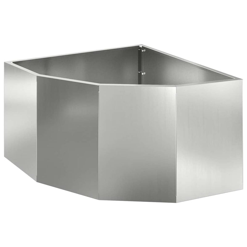 ギャラリービューアに画像をロードする, Vidaxl hoek plantbak zilver 60 x 60 x 35 cm gegalvaniseerd staal