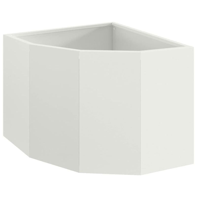 ギャラリービューアに画像をロードする, Vidaxl hoek plantbak wit 45 x 45 x 35 cm staal