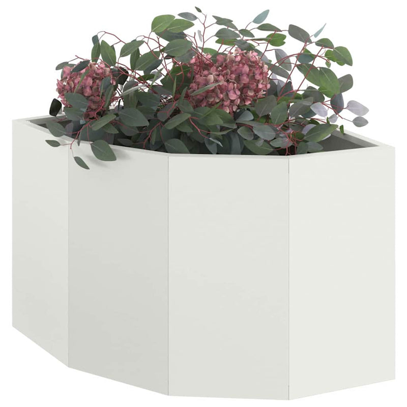 ギャラリービューアに画像をロードする, Vidaxl hoek plantbak wit 45 x 45 x 35 cm staal