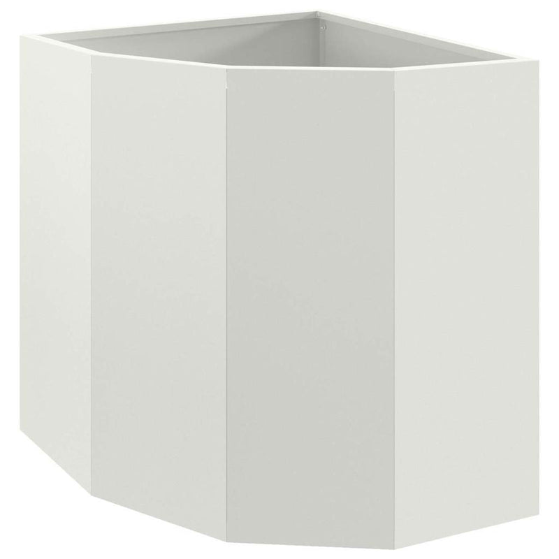 Afbeelding laden in galerijviewer, Vidaxl hoek plantbak wit 45 x 45 x 50 cm staal